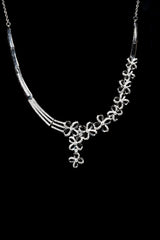 Floral Aura Silver Lace Necklace