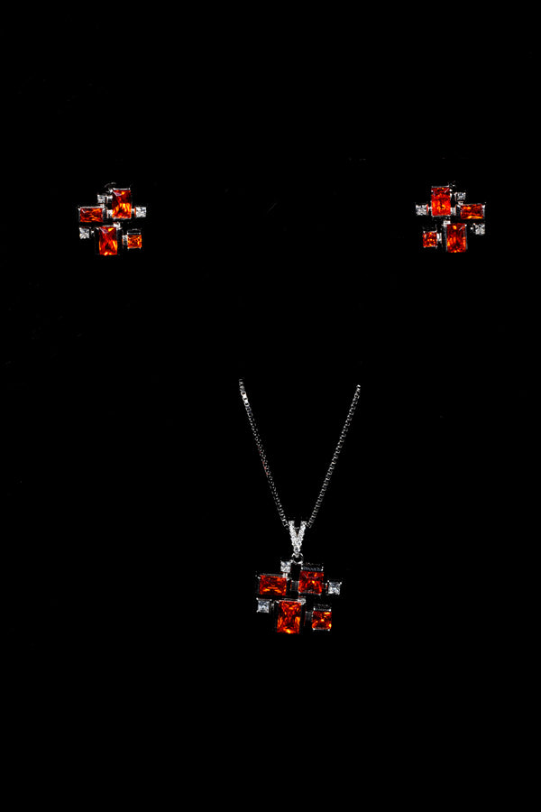Sunset Elegance Princess Diamond Pendant