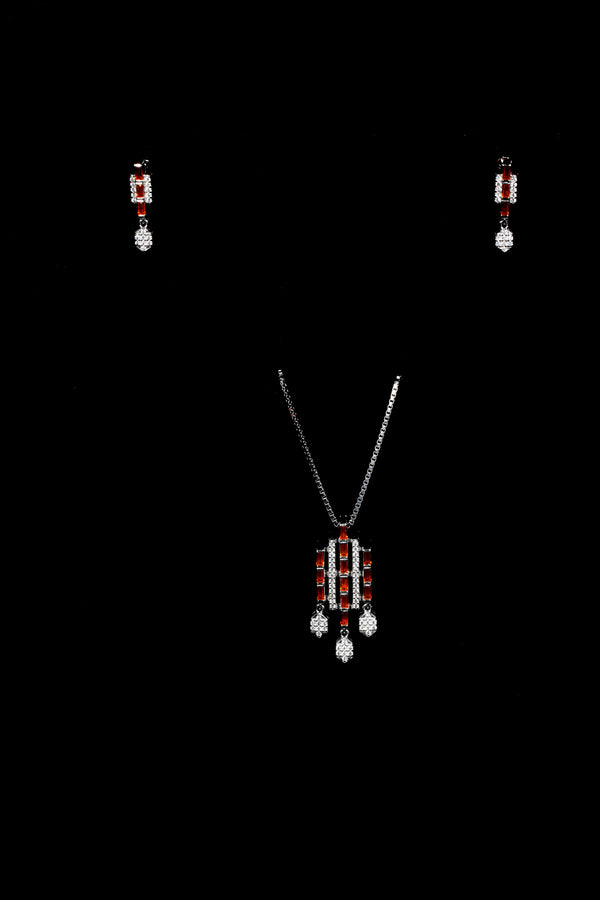 Sunbeam Harmony Orange Baguette Pendant