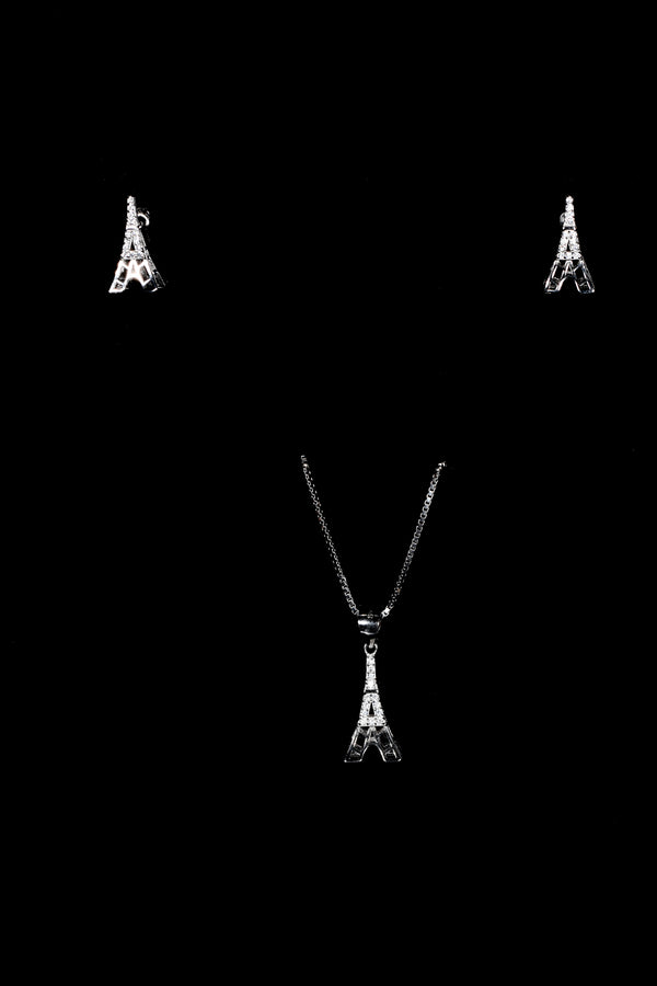Paris Sparkle Half-Eiffel Pendant Set