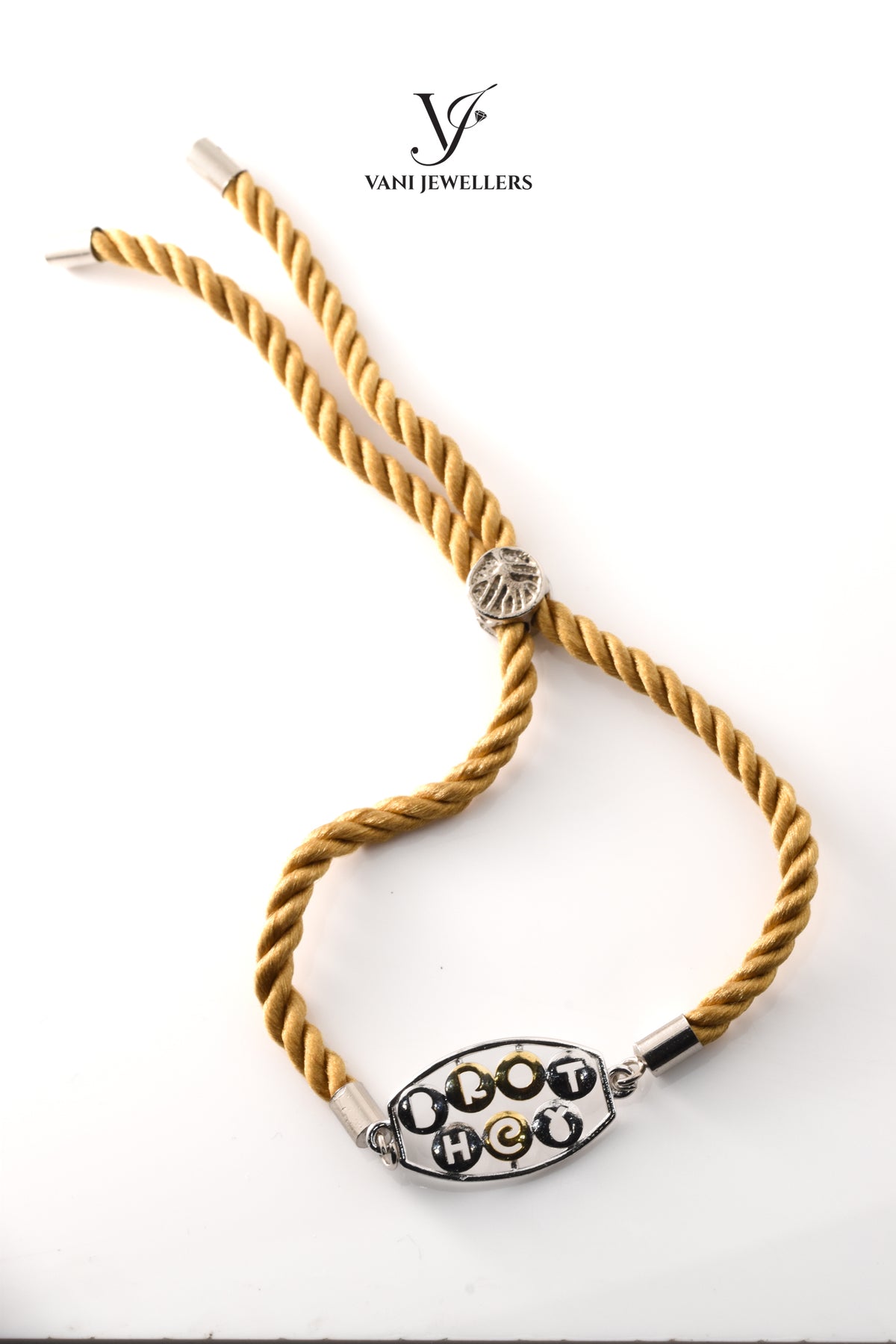 Golden Bond – Adjustable 92.5 Silver Rakhi