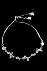 Triple Butterfly Crown Adjustable Bracelet