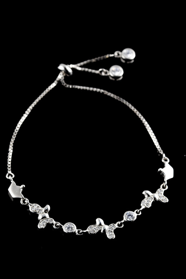 Triple Butterfly Crown Adjustable Bracelet