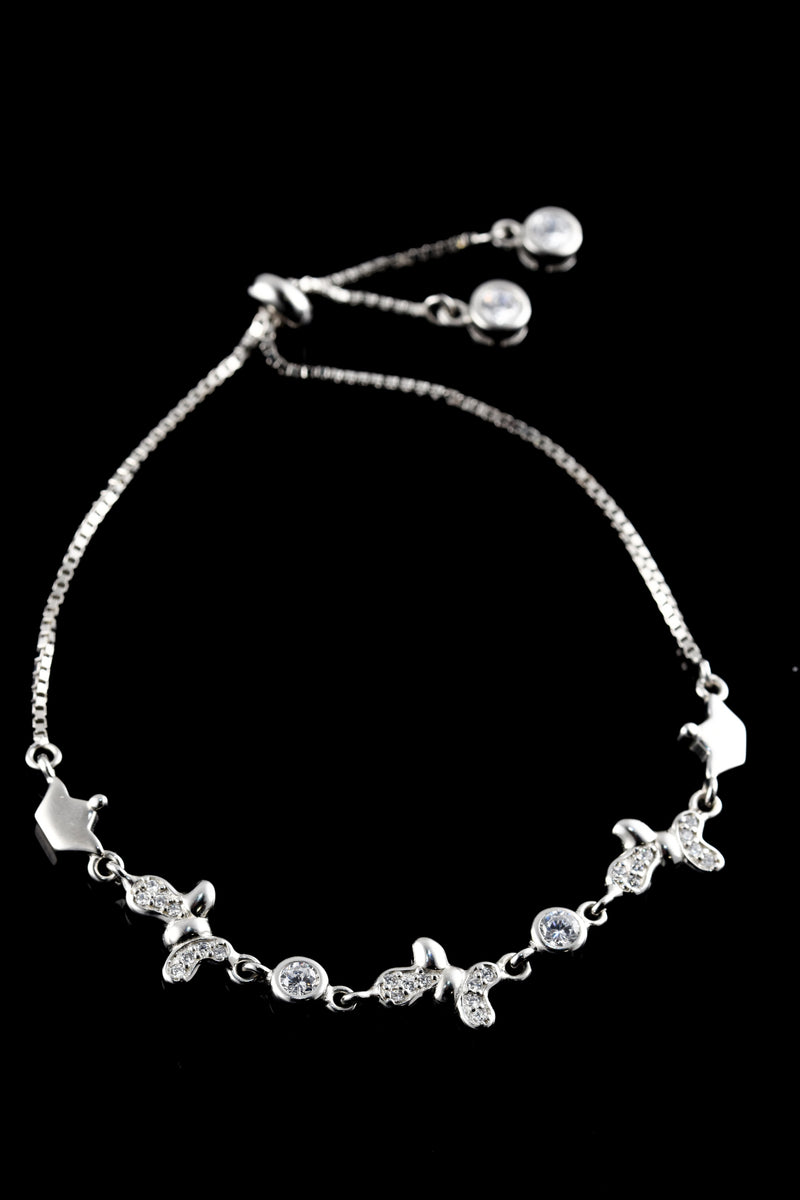 Triple Butterfly Crown Adjustable Bracelet