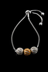Tricolour Sparkle Sphere Box Chain Bracelet