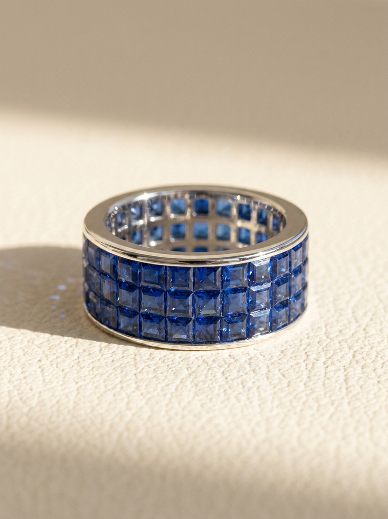 Sapphire Royale Three-Line Ring