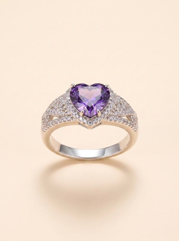 Amethyst Heart Royale Ring