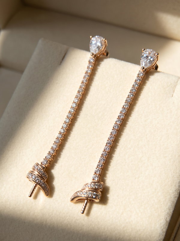 Rosé Éclat Cascade Earrings