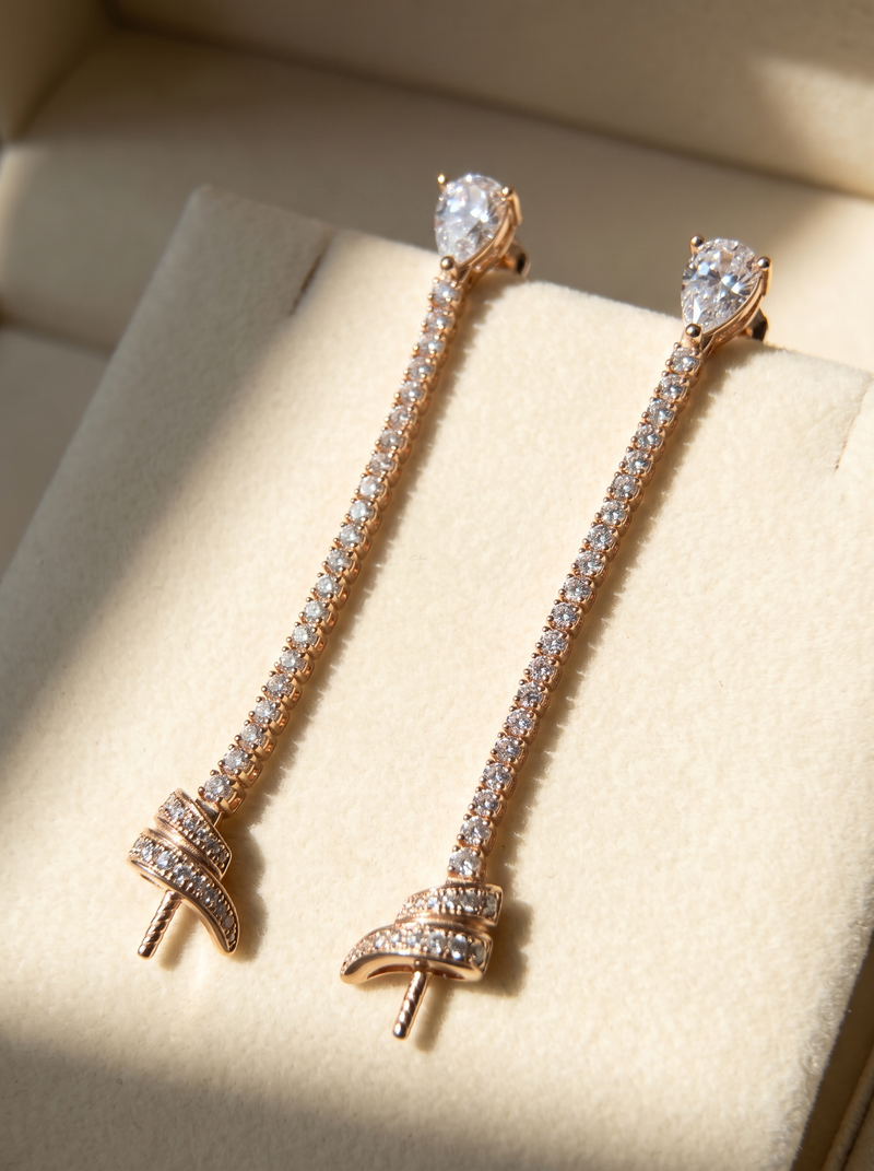 Rosé Éclat Cascade Earrings