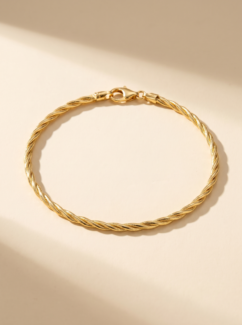 Or Élégance Twisted Bracelet