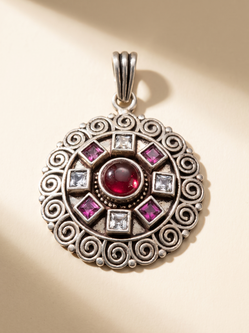 Rang Mahal Oxidised Pendant