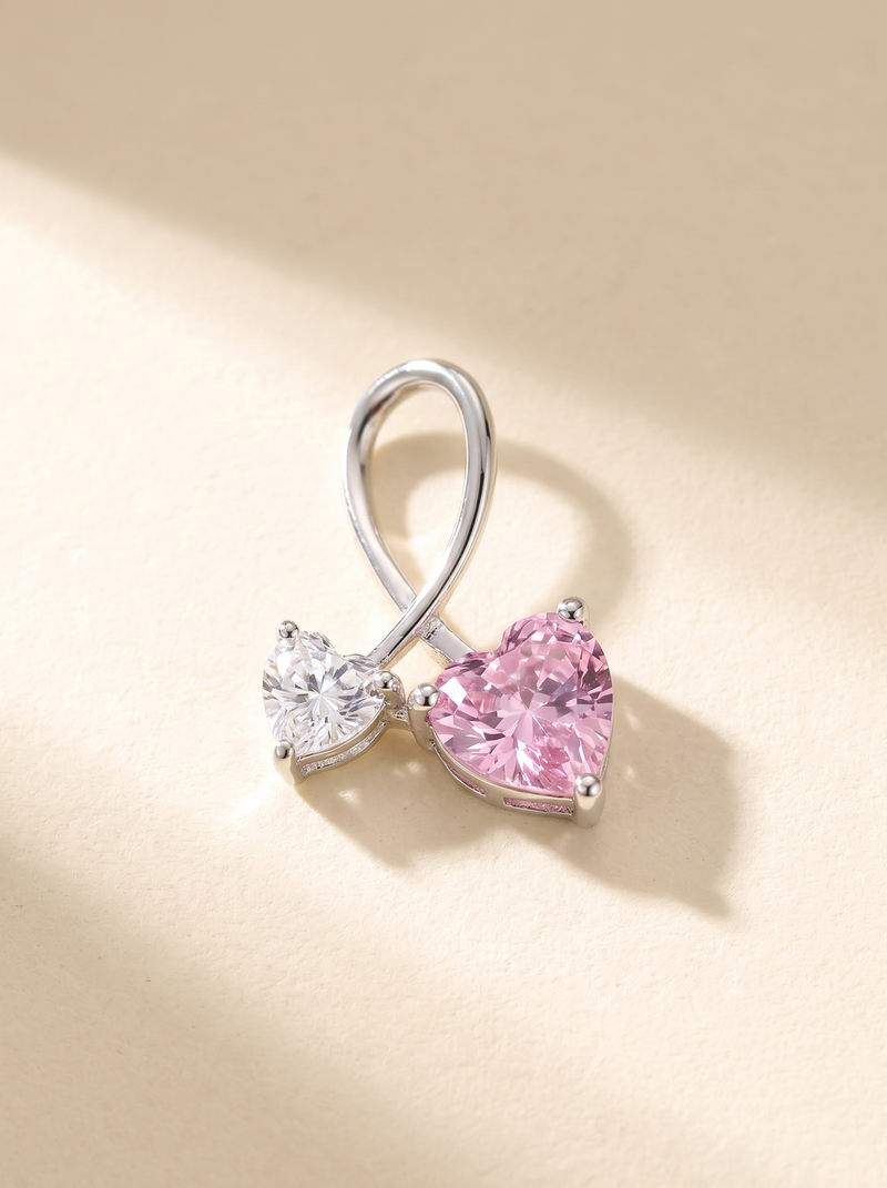 Amore Rosé Twin Heart Pendant
