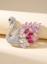 Rosé Swan Elegance Brooch