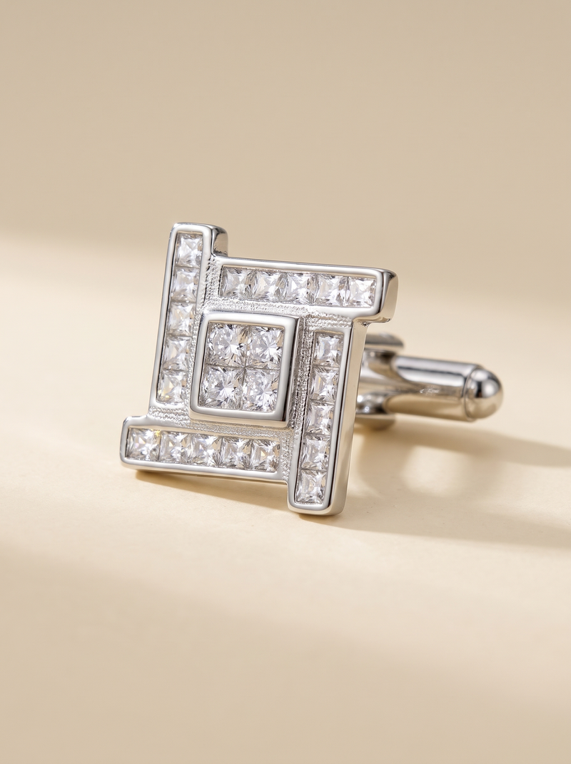 Swastik Royale CZ Cufflinks