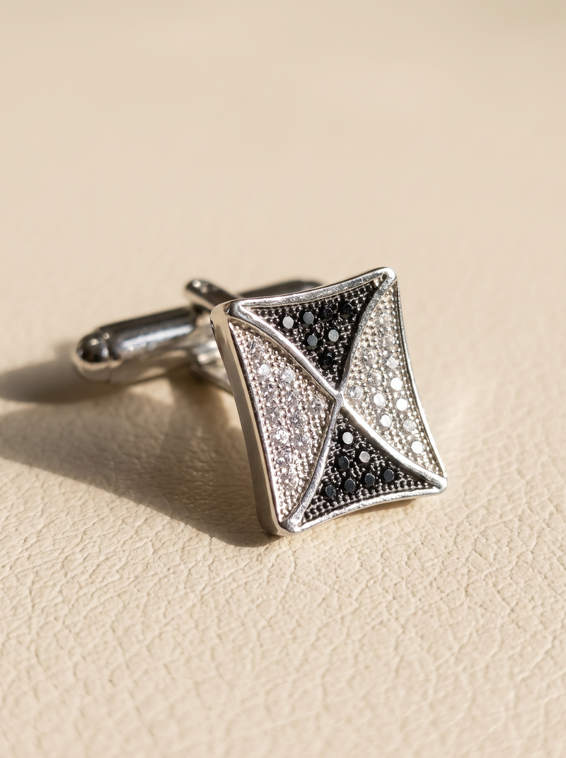 Noir Éclat Geometric Cufflinks