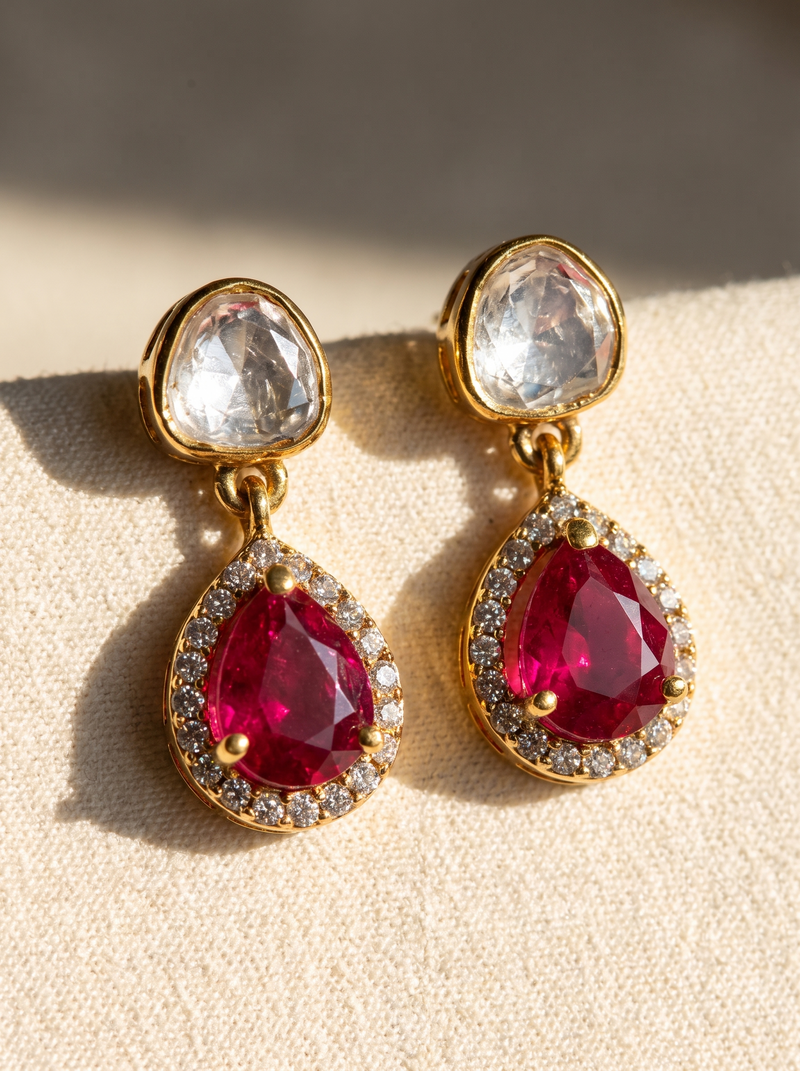 Rosé Polki Royale Earrings