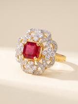 Ruby Florale Royale Cocktail Ring
