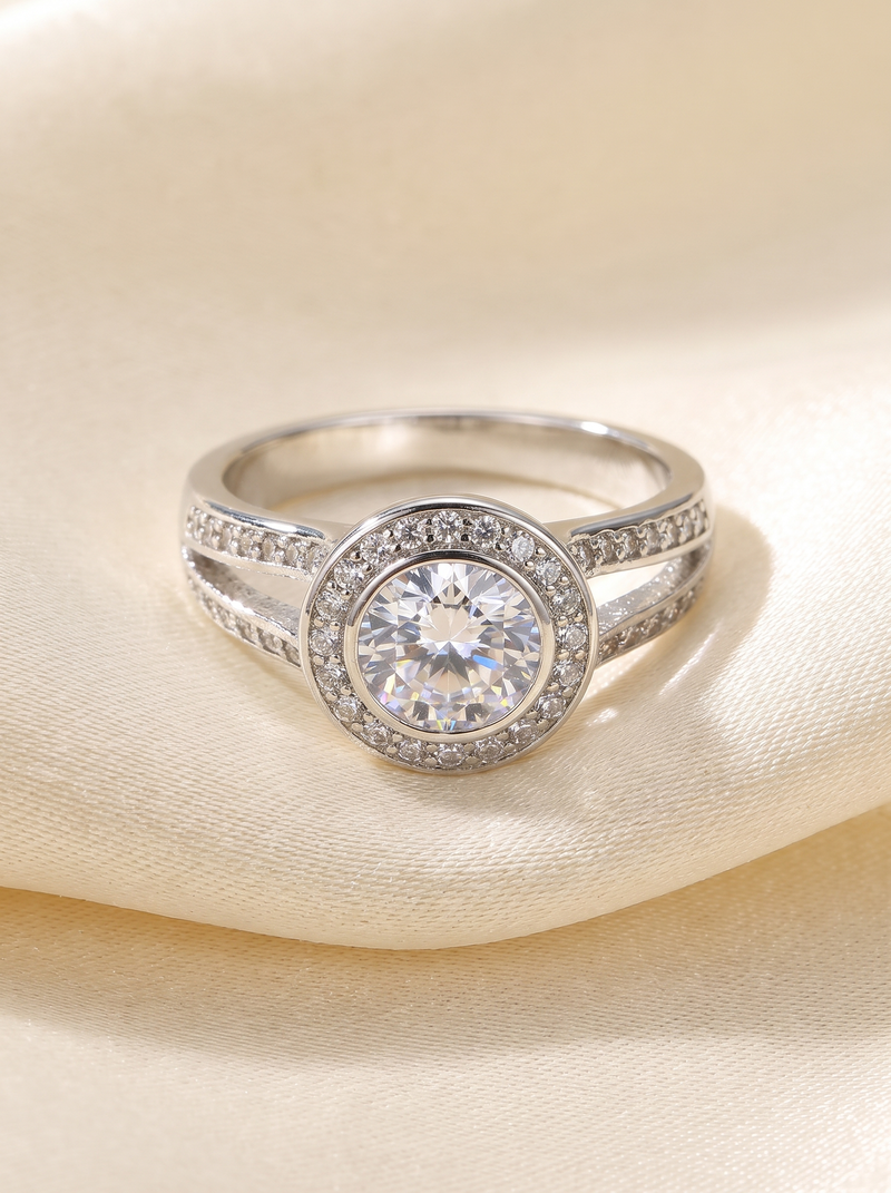 Celeste Brilliant Halo Ring