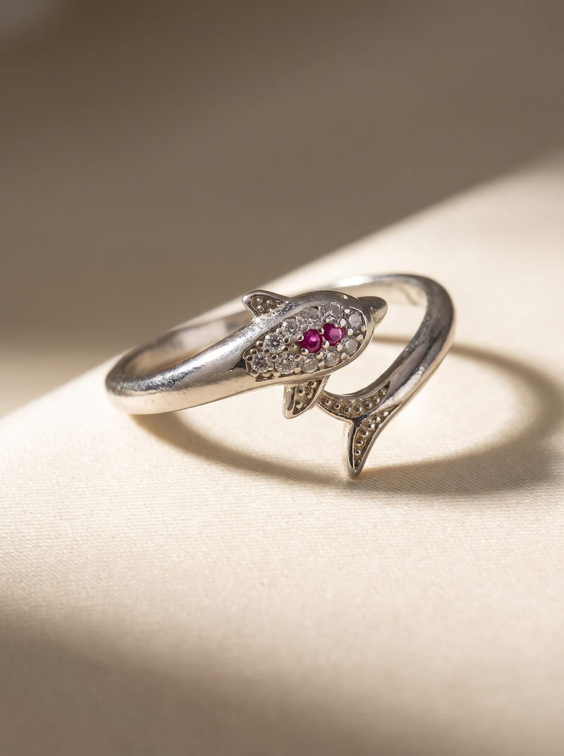 Pink Ocean Dolphin Ring
