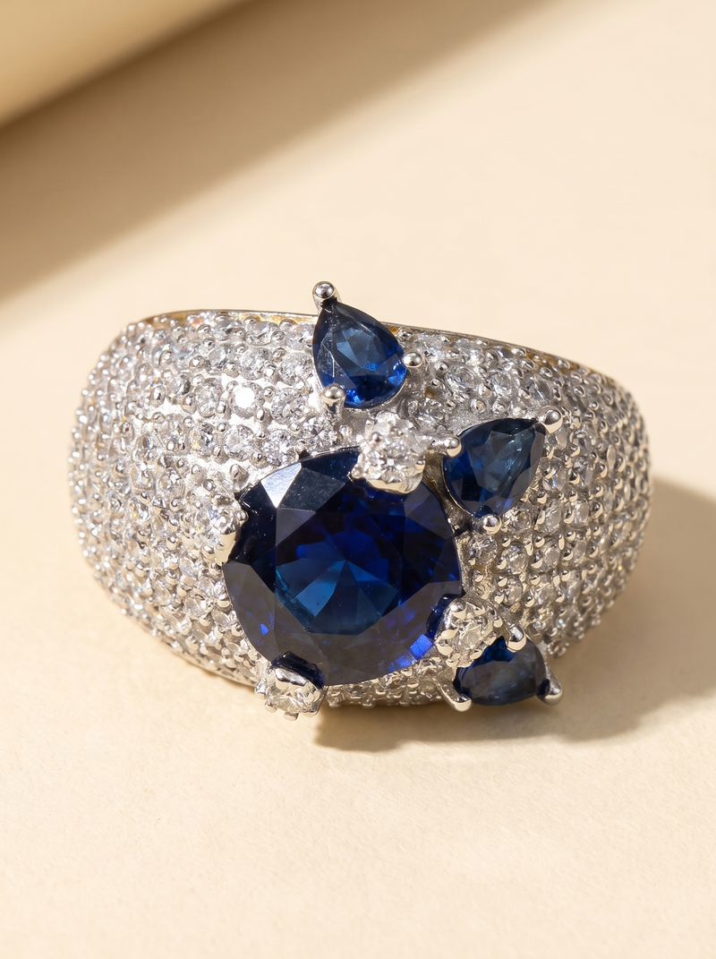 Azure Pear Royale Ring