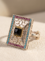 Midnight Bloom Antique Ring