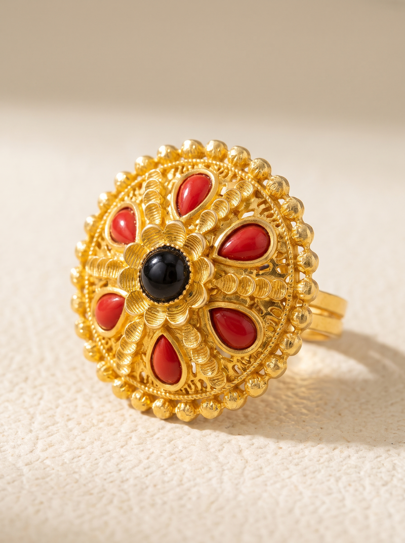 Coral Noir Royale Ring